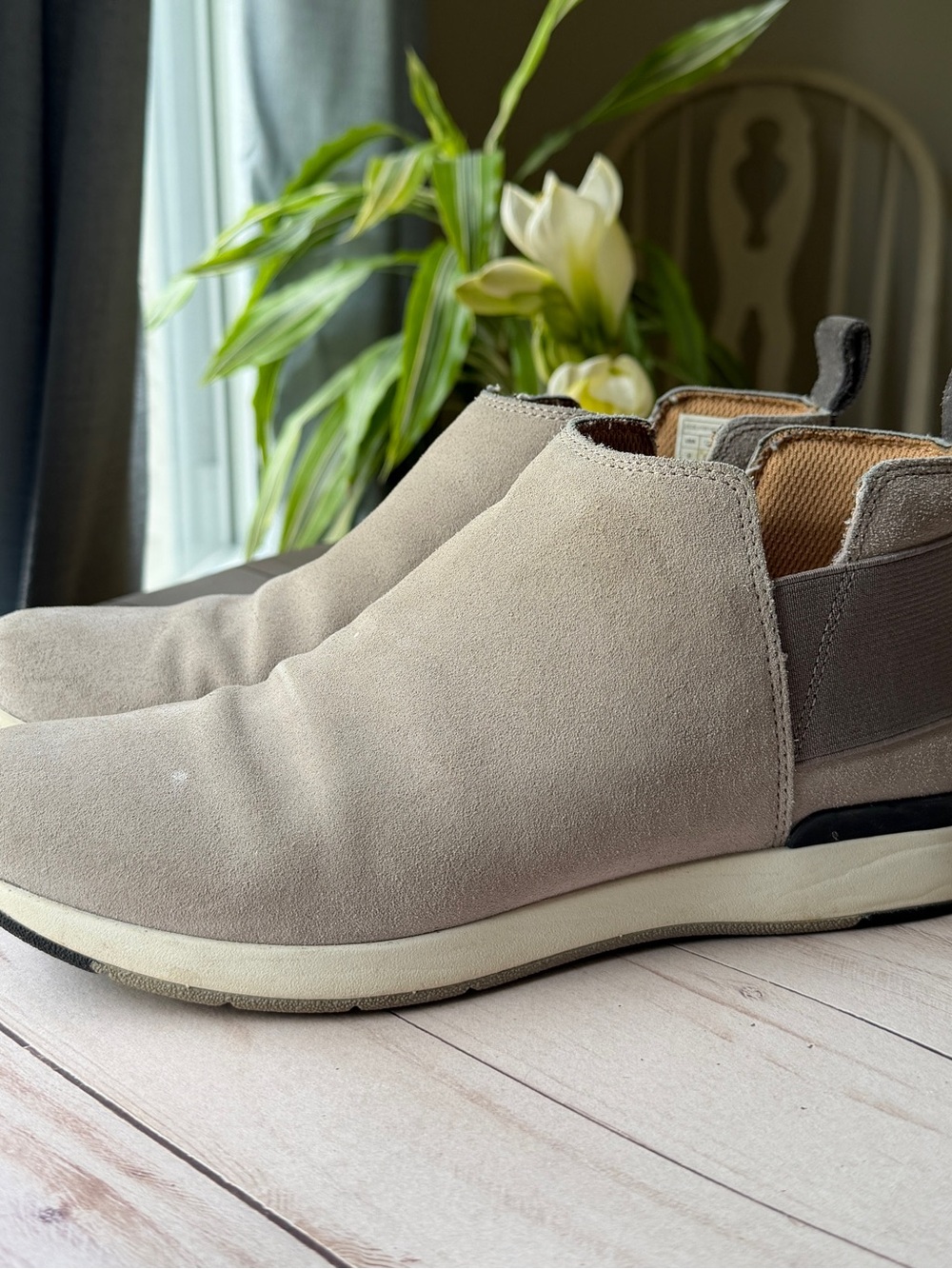 Vionic Slip-On Ankle Boots in Light Taupe